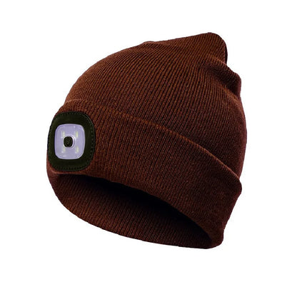 Solid Knitted Hat With LED Light