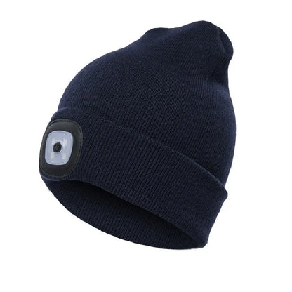 Solid Knitted Hat With LED Light