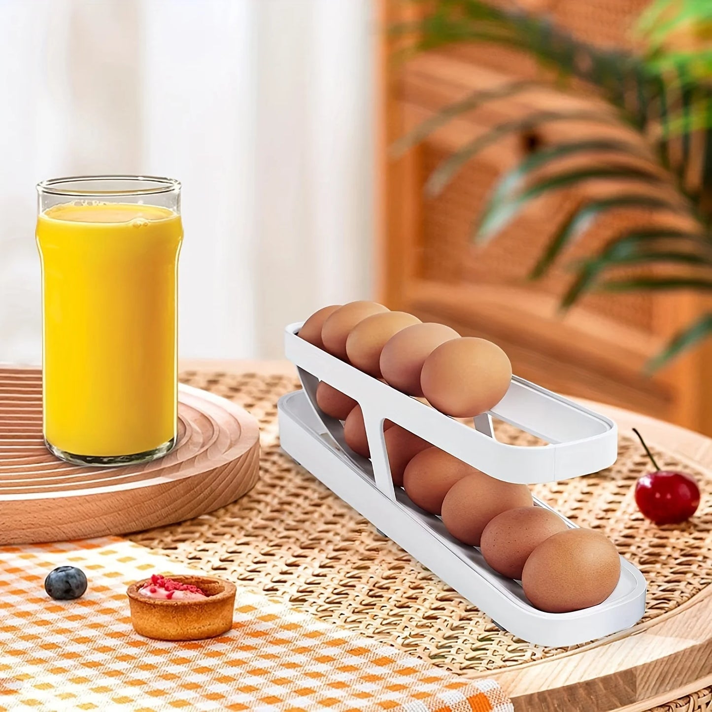 Automatic Scrolling Egg Rack Holder Storage Box