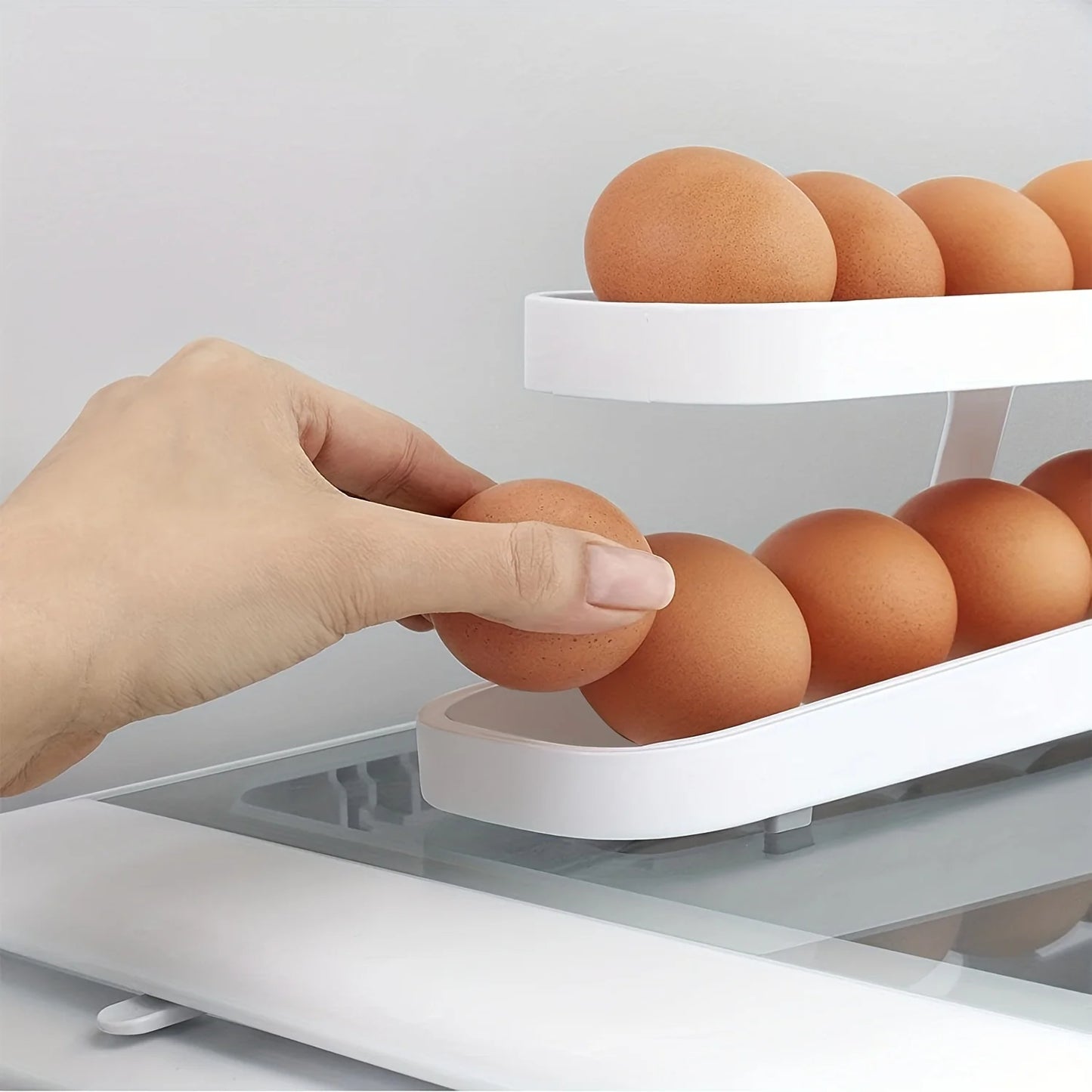 Automatic Scrolling Egg Rack Holder Storage Box